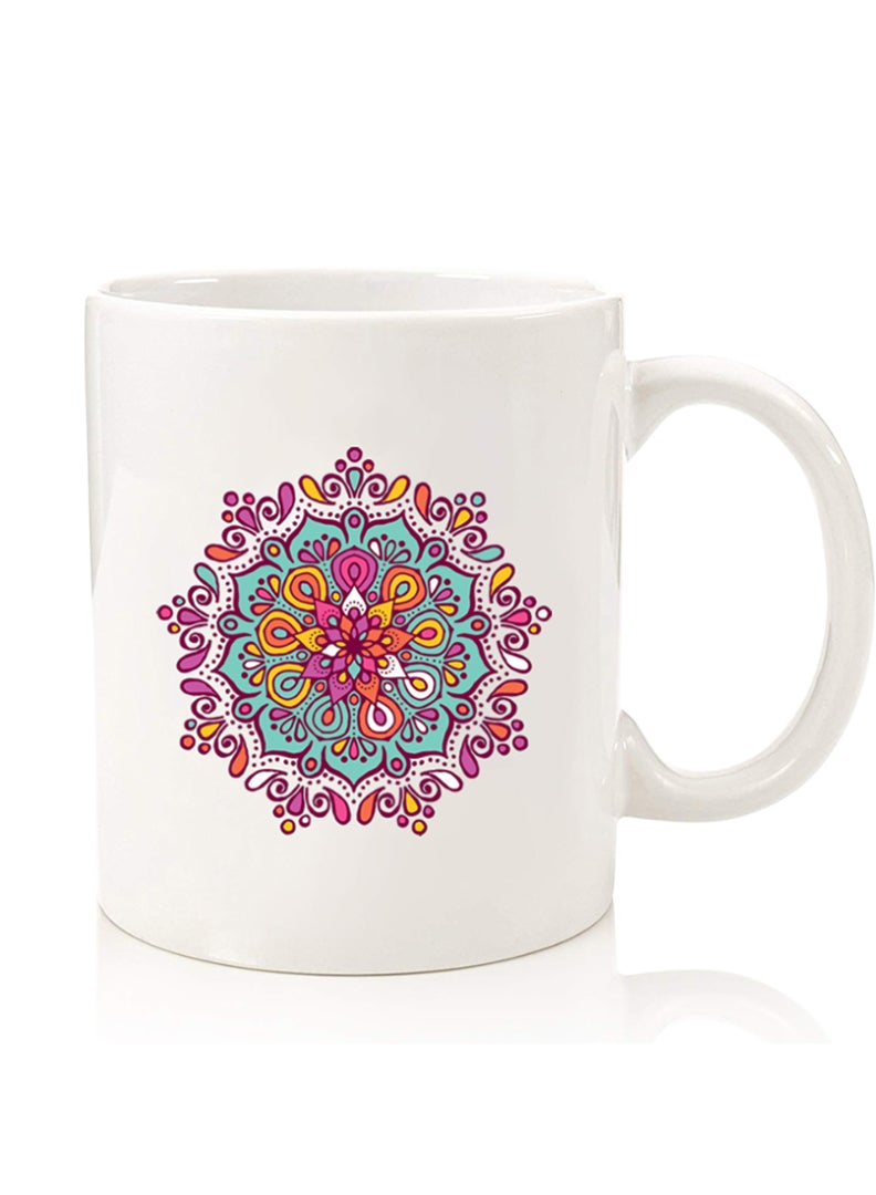 Theodor Premium Quality Two Sided Printed Coffee Mug Tea Cup For Home Office, Kids Men Women Mandala colourful - Image 1