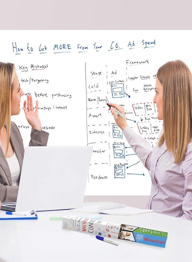 HOME13 White Board Wall Sticker Removable Self Adheisve White Borad Wallpaper with Marker for Home School Office College (24x80 Inch) - Image 5