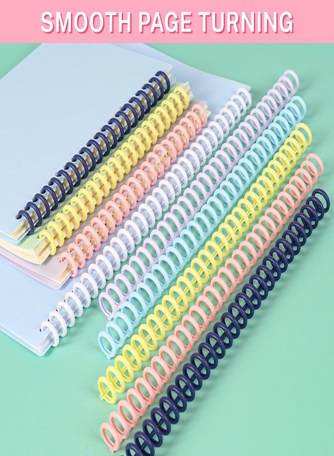 GTILE 24 PCS Colorful Plastic Comb Binding Spines, 30 Rings Spiral Binding Coils, 2 Sizes Binding Rings for Teacher Student Business Notebook File Making (Multicolor) - Image 5