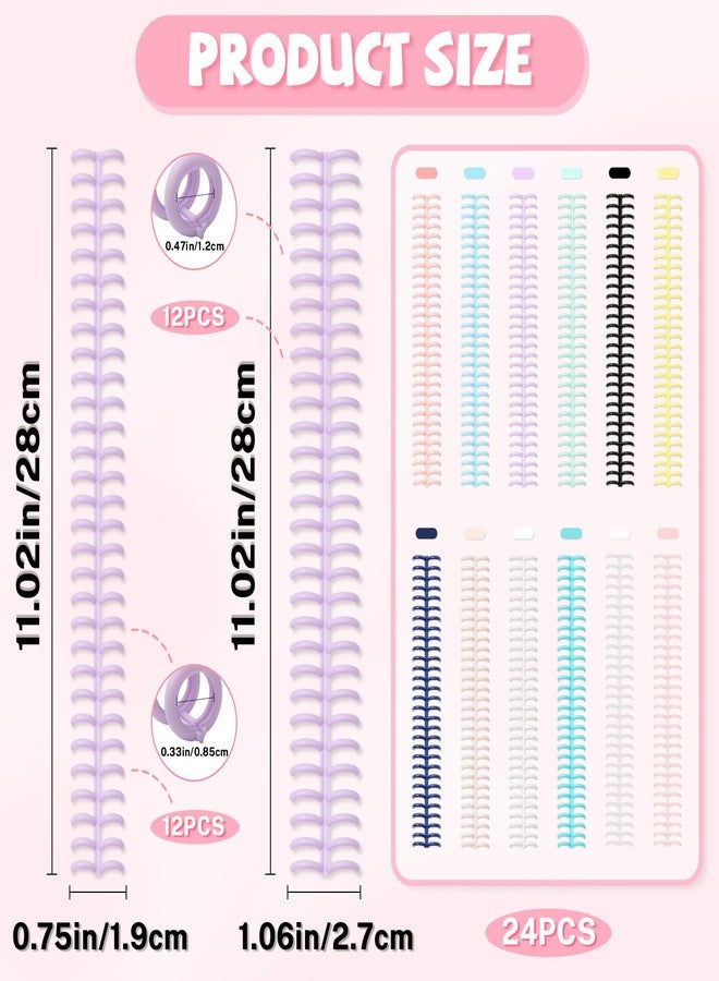 GTILE 24 PCS Colorful Plastic Comb Binding Spines, 30 Rings Spiral Binding Coils, 2 Sizes Binding Rings for Teacher Student Business Notebook File Making (Multicolor) - Image 2