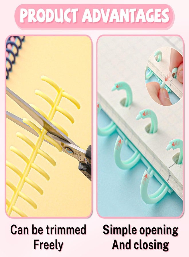 GTILE 24 PCS Colorful Plastic Comb Binding Spines, 30 Rings Spiral Binding Coils, 2 Sizes Binding Rings for Teacher Student Business Notebook File Making (Multicolor) - Image 4