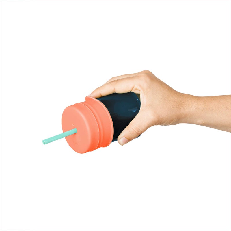 Boon SNUG Silicone Straw Sippy Cup - Set of 3 Lids, 3 Straws & Toddler Cup - Convert Kids Cups - Mint - Image 3