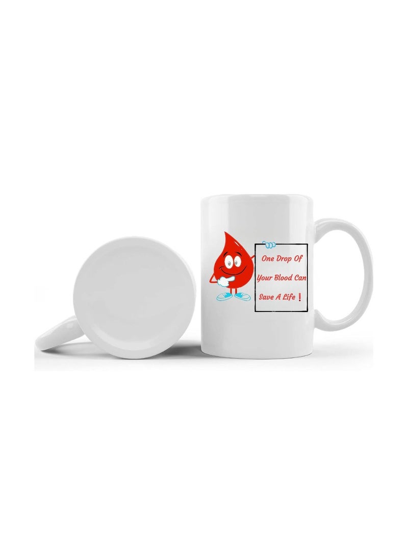 Blood Donation Awareness Ceramic Coffee Mug | Give The Gift Of Life:Donate Blood|Donate Blood Save A Life|Support The Need For Blood Donors - Image 2