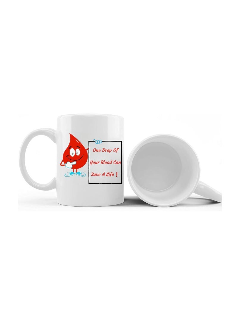 Blood Donation Awareness Ceramic Coffee Mug | Give The Gift Of Life:Donate Blood|Donate Blood Save A Life|Support The Need For Blood Donors - Image 3