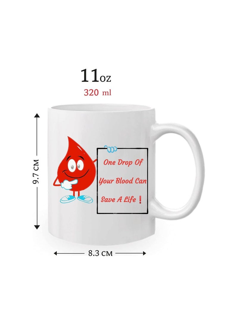 Blood Donation Awareness Ceramic Coffee Mug | Give The Gift Of Life:Donate Blood|Donate Blood Save A Life|Support The Need For Blood Donors - Image 4