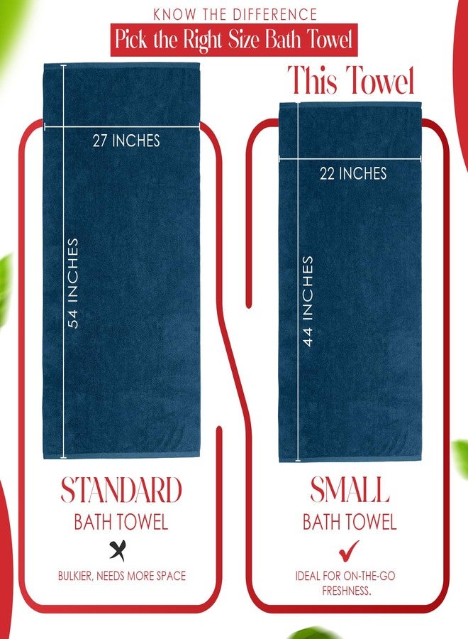 RIVERSIDE 100% Ring-Spun Cotton Bath Towels Set of 4 22 x 44 - Soft, Quick Dry & Highly Absorbent Towels for Shower & Bathroom - 450 GSM Lightweight Cotton Towels for Spa, Gym, Hotel - (Blue Opal) - Image 3
