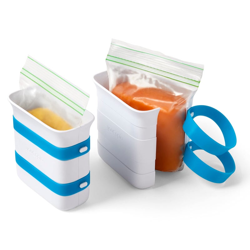 YouCopia FreezeUp Freezer Food Block Maker 2 Cup 2Pack Meal Prep Bag Container to Freeze Leftovers and Soup