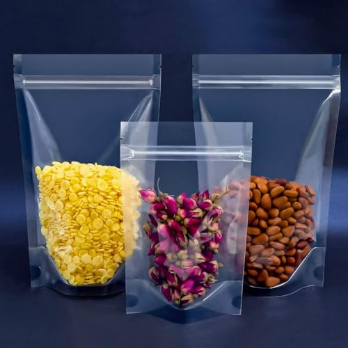 GREENTWISH Transparent Standup Zipper Pouch | Reusable LDPE Zip Lock Bag for Food Storage | Product Packing Pouch | Clear Zip Seal Pouch For Travel and Home Use | Size: 6 x 9 Inch (20 Pcs) - Image 1