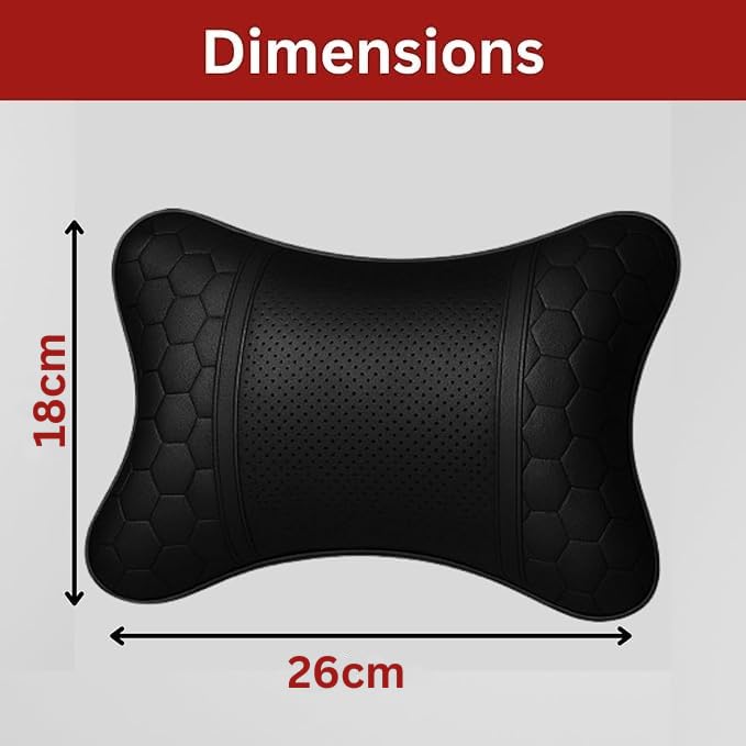 Adroitz Neck Cushion (Black, Pack of 2) Material: Faux Leather - Image 4