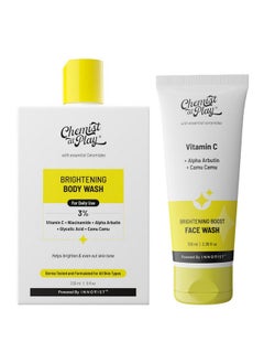 Chemist at Play Brightening Body Wash | Glowing Skin Vitamin C Bodywash 236Ml + 30X Vitamin C Face Wash | Cleans Oil & Dirt | Fades Dark Spots | For All Skin Types - 100Ml  - Image 1