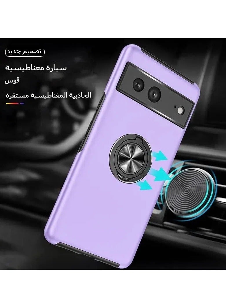 Compatible with Google Pixel 7 Pro phone case, protective case shock-proof ultra-thin non-slip solid phone case 360° rotating ring, car magnet ring bracket anti-scratch suitable for Pixel 7 Pro  - Image 2