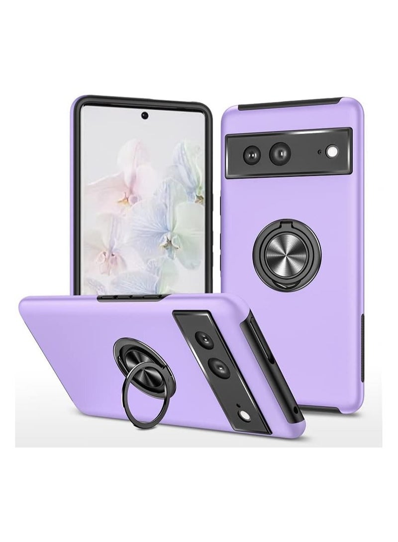 Compatible with Google Pixel 7 Pro phone case, protective case shock-proof ultra-thin non-slip solid phone case 360° rotating ring, car magnet ring bracket anti-scratch suitable for Pixel 7 Pro  - Image 1