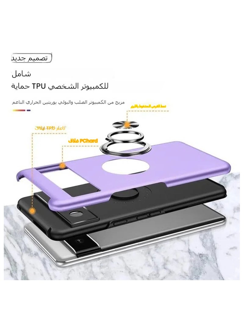 Compatible with Google Pixel 7 Pro phone case, protective case shock-proof ultra-thin non-slip solid phone case 360° rotating ring, car magnet ring bracket anti-scratch suitable for Pixel 7 Pro  - Image 5
