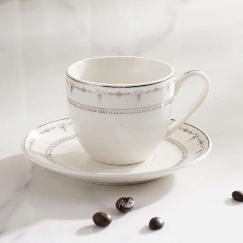 Pan Home Kazia 12-Piece Tea Cup Saucer 180ml - White - 176CFY9900046 - Image 3