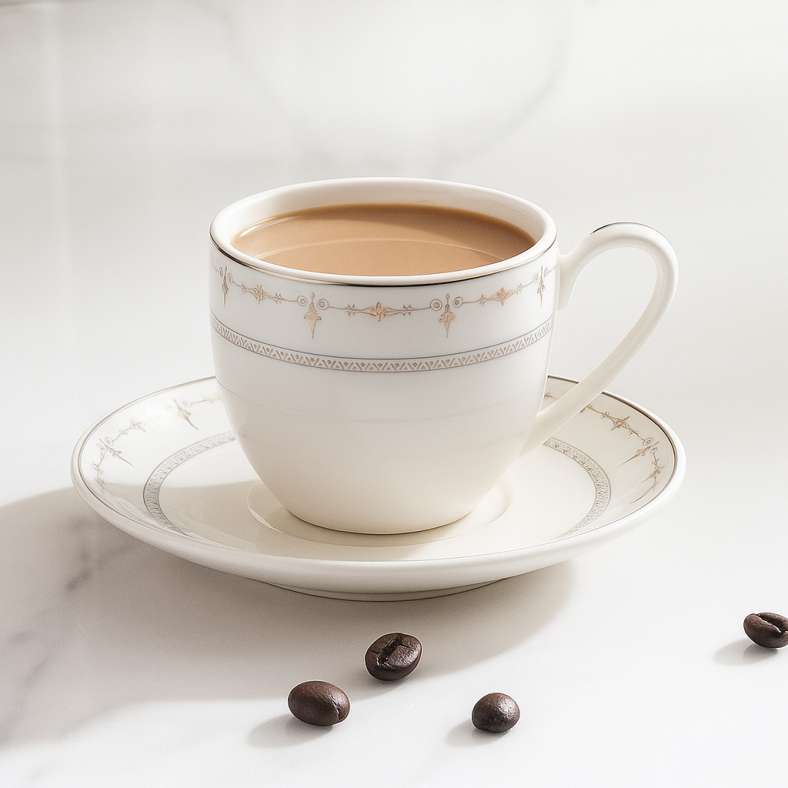 Pan Home Kazia 12-Piece Tea Cup Saucer 180ml - White - 176CFY9900046 - Image 2