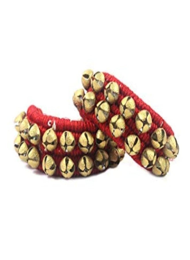 SPEHUB Brass Ghungroo White cotton string Ankle Bells (1.6 CM, 25+25, Pair) - Image 1