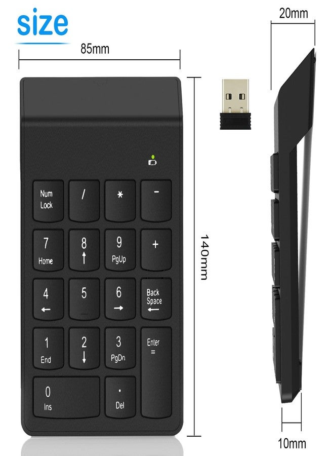 NOOX Wireless Number Pad, Numeric Keypad Numpad Keyboard 10 Key USB Keypad Office Accounting Essentials Desktop Computer Laptops Accessories Compatible Chromebook Notebook EliteBook MateBook etc. - Image 2