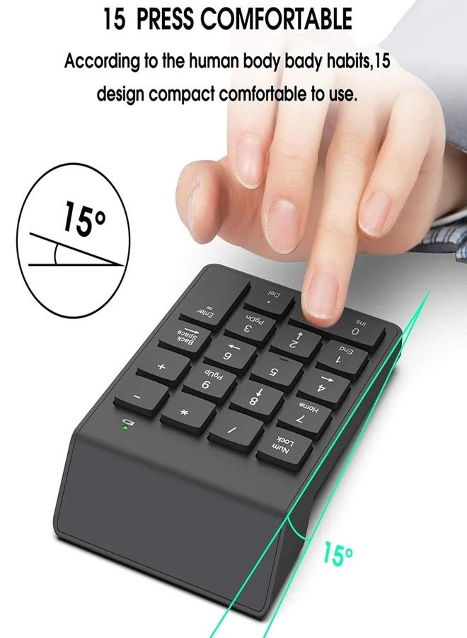 NOOX Wireless Number Pad, Numeric Keypad Numpad Keyboard 10 Key USB Keypad Office Accounting Essentials Desktop Computer Laptops Accessories Compatible Chromebook Notebook EliteBook MateBook etc. - Image 4