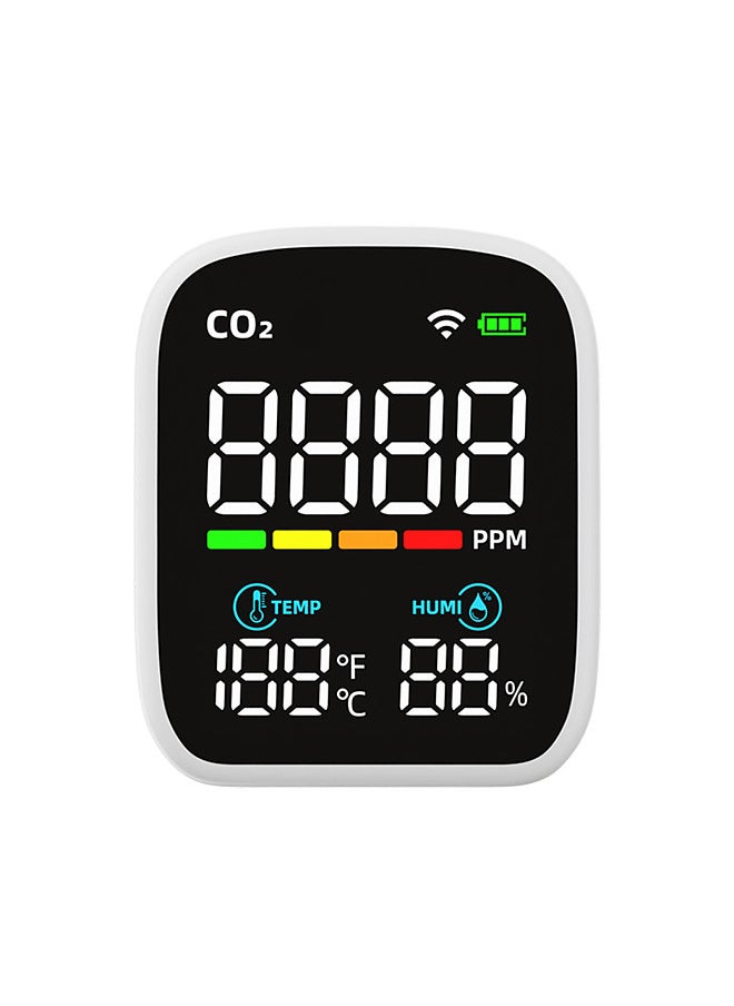 Generic PV28-AW Smart WIFI Mini CO2 Detector, Portable 3-in-1 Indoor Air Quality Monitor, Digital CO2 Temperature Humidity Meter Monitor Carbon Dioxide Detector Measuring Range 400-5000 PPM CO2 Tester  - Image 1