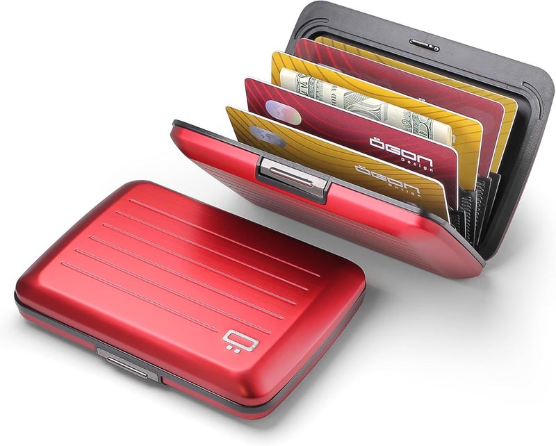 حامل بطاقات من الألومنيوم مع قفل معدني، حماية من الاحتيال وإزالة المغنطة بتقنية RFID، محفظة مدمجة، طراز Smart Case OSLO - Image 2