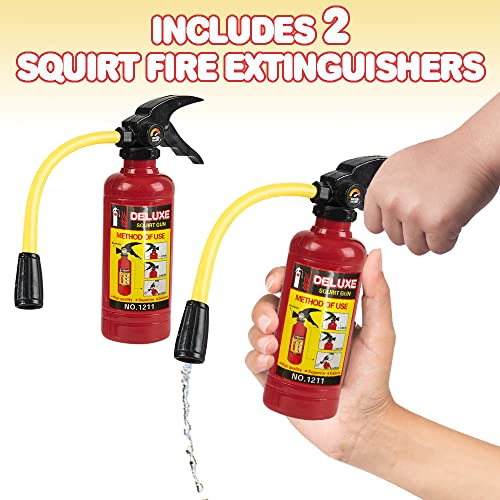 ArtCreativity Fire Extinguisher Squirt Toy for Kids Set of 2 Firefighter Toys with Realistic Design Fun Outdoor Summer Winter Toys for Boys and Girls Novelty Gag Gift Item 7 Inch - Image 5