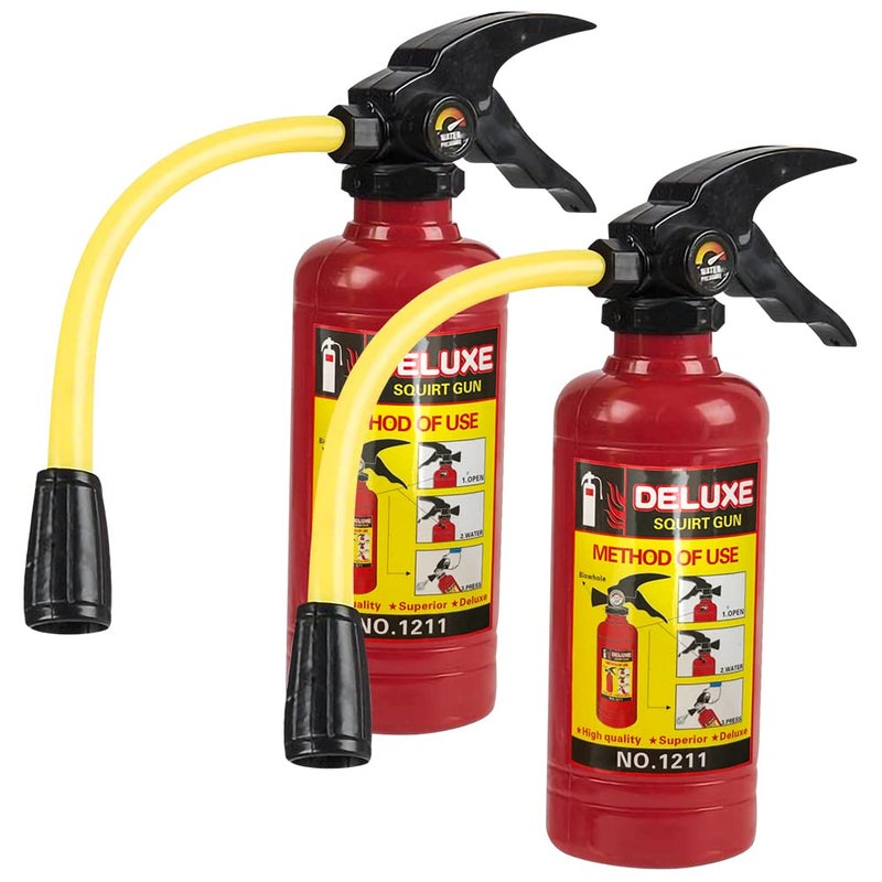 ArtCreativity Fire Extinguisher Squirt Toy for Kids Set of 2 Firefighter Toys with Realistic Design Fun Outdoor Summer Winter Toys for Boys and Girls Novelty Gag Gift Item 7 Inch - Image 3