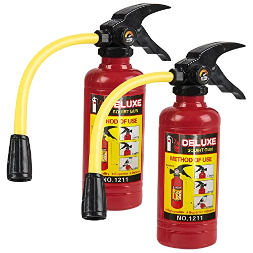 ArtCreativity Fire Extinguisher Squirt Toy for Kids Set of 2 Firefighter Toys with Realistic Design Fun Outdoor Summer Winter Toys for Boys and Girls Novelty Gag Gift Item 7 Inch - Image 1