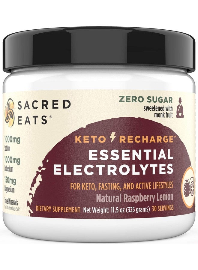 Sacred Eats Keto Electrolyte Powder & Hydration Supplement ; 1000Mg Potassium & Sodium 150Mg Magnesium ; No Sugar & Stevia Sweetened With Monk Fruit Only ; Natural Raspberry Lemon (30 Servings) - Image 2
