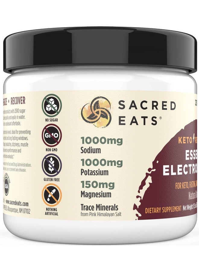 Sacred Eats Keto Electrolyte Powder & Hydration Supplement ; 1000Mg Potassium & Sodium 150Mg Magnesium ; No Sugar & Stevia Sweetened With Monk Fruit Only ; Natural Raspberry Lemon (30 Servings) - Image 3