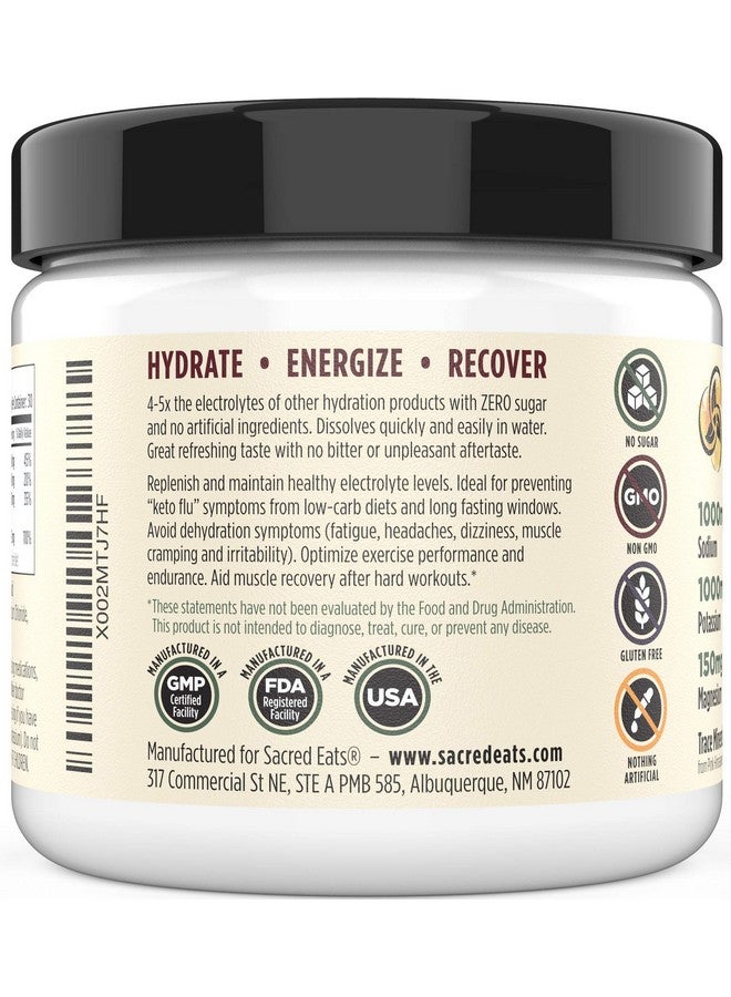 Sacred Eats Keto Electrolyte Powder & Hydration Supplement ; 1000Mg Potassium & Sodium 150Mg Magnesium ; No Sugar & Stevia Sweetened With Monk Fruit Only ; Natural Raspberry Lemon (30 Servings) - Image 4