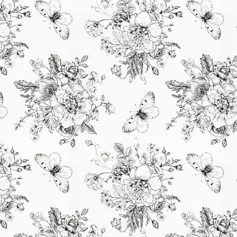 Micpolo Floral and Butterfly Self Adhesive Shelf Liner for Kitchen Bedroom Cabinets Waterproof Drawer Liner Dresser Vinyl Rolls 17.7In X 78.7In - Image 1