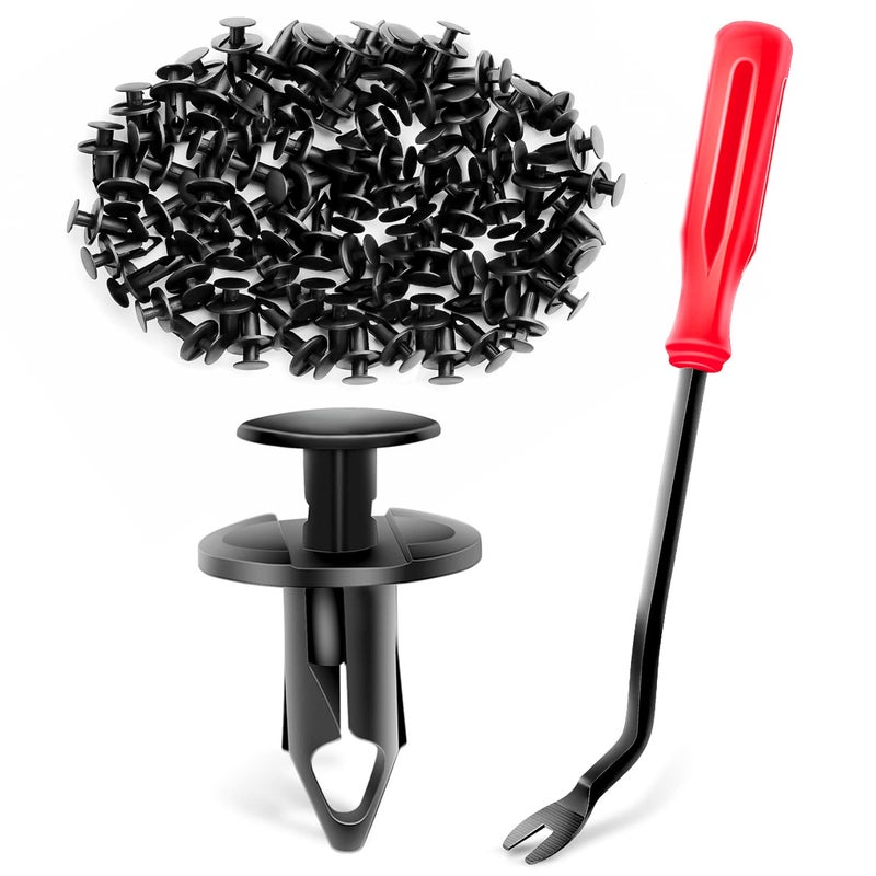 GOOACC 100PCS Nylon Bumper Fastener Rivet Clips for GM 21030249 for Ford N807389S1PC Bonus Fastener Remover