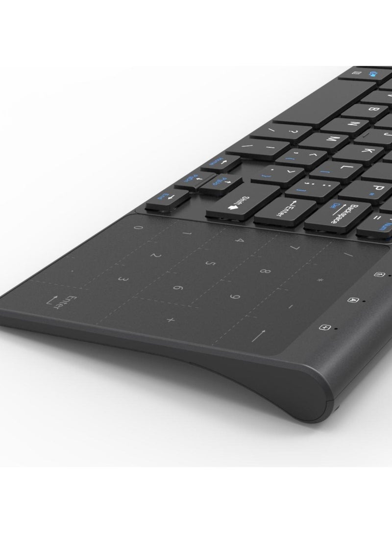 general Wireless Keyboard 2.4G Keyboard Lightweight Slim Touch Keyboard with Touchpad Android/Windows10/Scanning/Laptop/Tablet/Smart TV (Gray) - Image 4