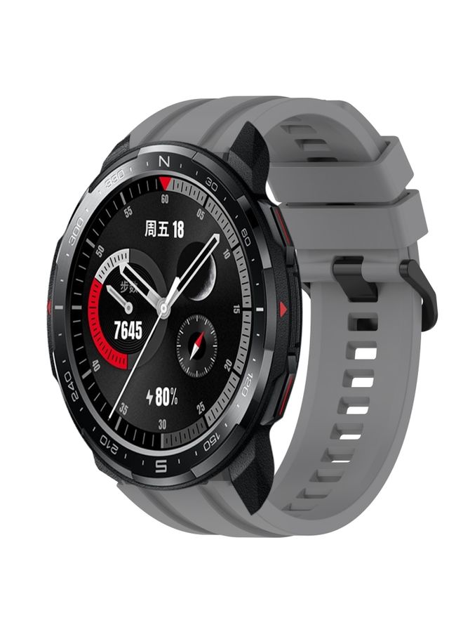 Replacement Strap For Honor Watch GS Pro Long & Short Sports Solid Color Silicone Watch Band Set Grey