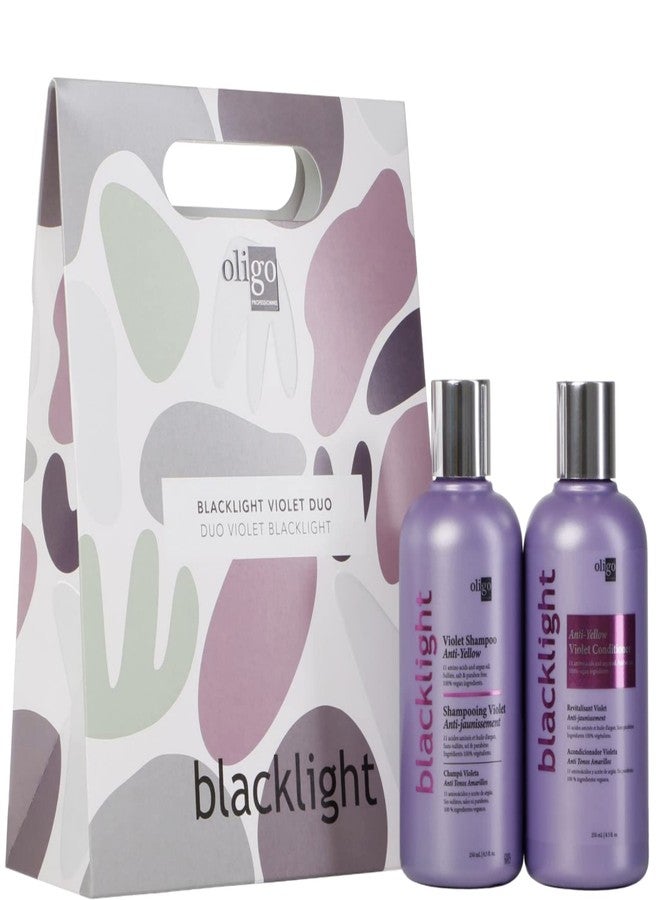 Oligo Professionnel - Blacklight Purple Shampoo & Conditionner - Sulfate-Free - Removes Yellow Tones - Refreshes Faded Highlights - Argan oil - 11 Amino Acids - Moisturizing Formula - 8.5oz Duo Bundle