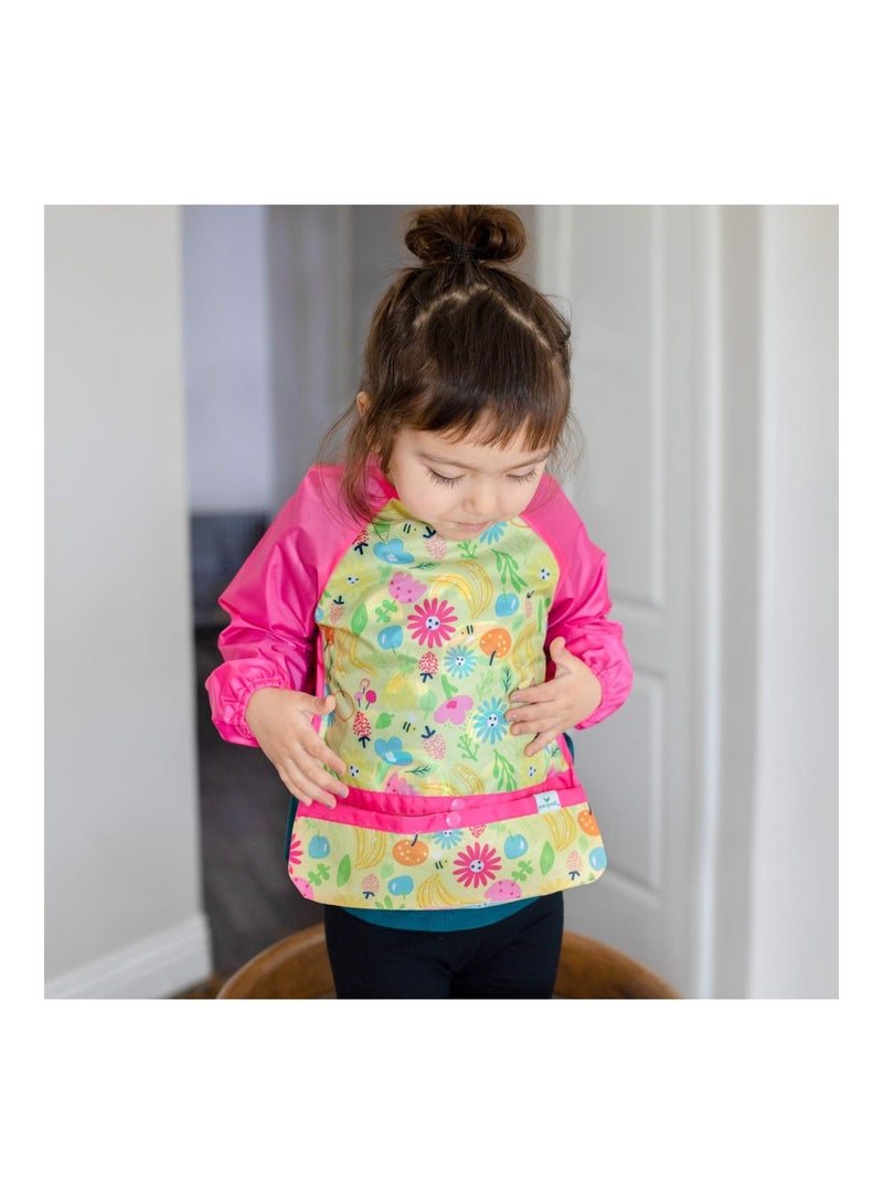 green sprouts مريلة طويلة الأكمام سهلة الارتداء من جرين سبراوتس | حماية مقاومة للماء | جيب قابل للطي، مادة ناعمة، مريلة سهلة التنظيف - Image 5