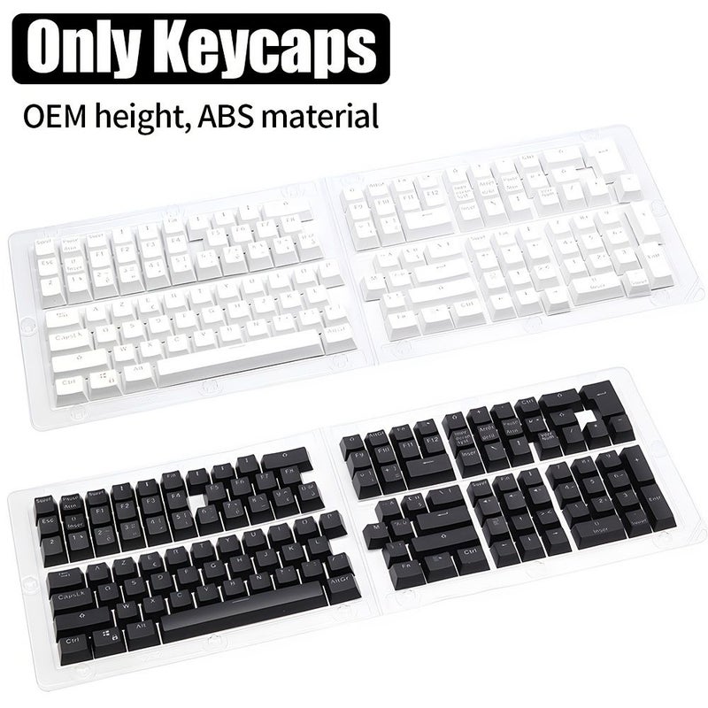 White OEM Multilingual Keycaps 132 Keys Spanish Russian French Thai - Image 1