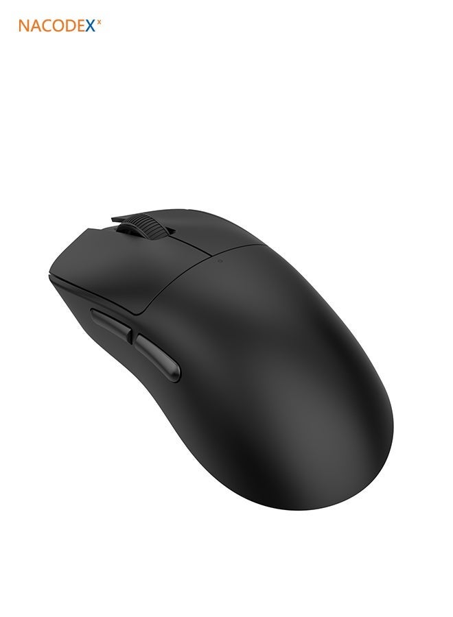 Nacodex NJ08 lightweight wireless gaming mouse, supporting three connection modes (2.4G wireless / Type-C wired / Bluetooth 5.0), up to 16,000 DPI, Kaihua GM8.0 dust- and water-resistant microswitches, 6 fully customisable buttons, long battery life and compact design, compatible with Windows and Mac computers, suitable for both office and gaming use (black) - Image 1