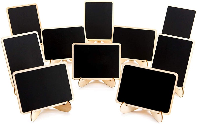 KREEPO Chalkboard Stand Wooden Place Card Name Blackboard Table Number Price (MDF_Chalkboard_20 Pc) C-2 - Image 1