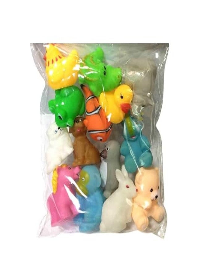Quasar Cute Animals Swimming Water Toys Non-Toxic, BPA Free Colorful Soft Rubber Float Squeeze Sound Squeezy Bathing Toy for Baby 12 Piece Chu Chu Toy Set - Image 2