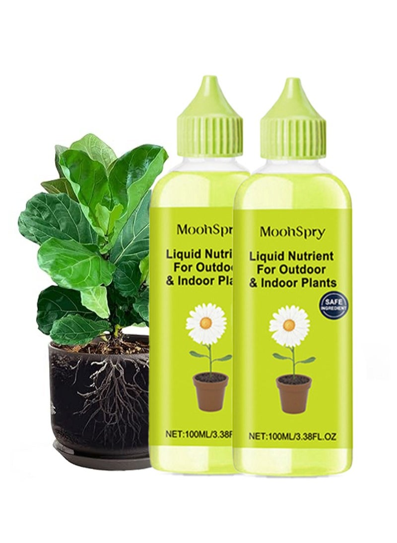 MOONSPRY 2 Pieces Of Plant Liquid Nutrients，Suitable For Outdoor And Indoor Plants，Plant Growth Vitality Supplement，Potted Flowers，Plant Growth Promoting Nutrients （100ml+100ml）  - Image 1