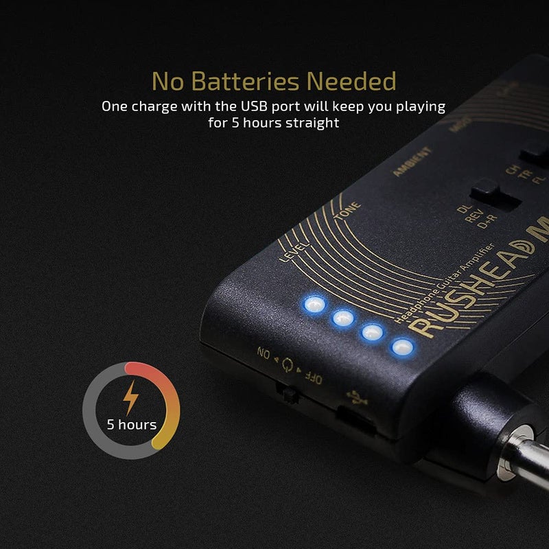 VALETON مضخم صوت محمول Valeton Rushead Max USB القابل للشحن، مضخم صوت جيتار باص سماعات رأس محمول، متعدد التأثيرات، قابل للحمل، مناسب للغرف، قابل للتوصيل - Image 5