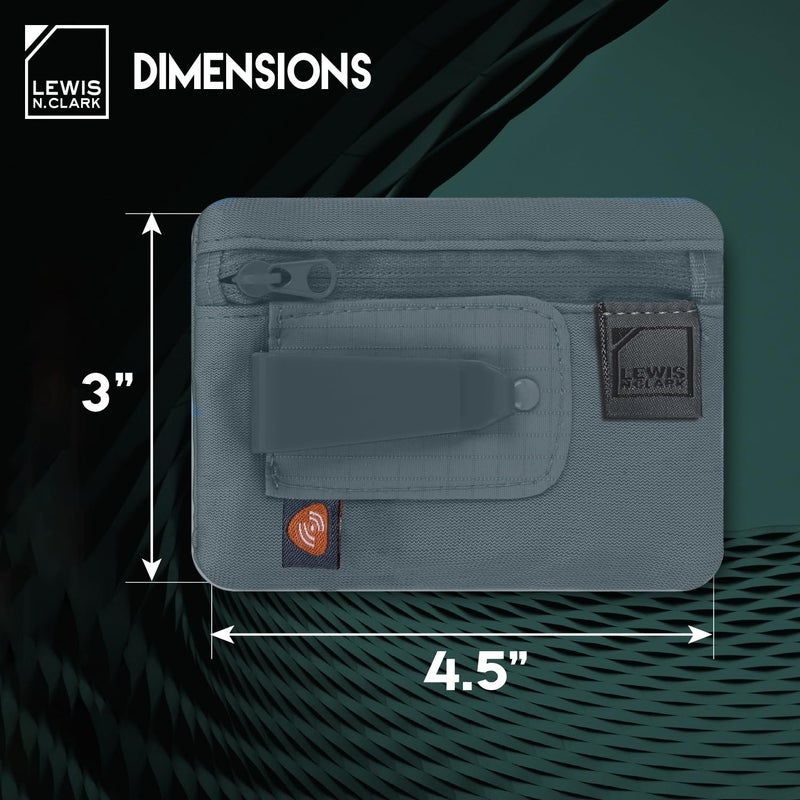 Lewis N. Clark RFID Blocking Hidden Clip Stash Money Belt Travel Pouch + Credit Card/Id Holder for Women & Men, Charcoal, One Size - Image 2