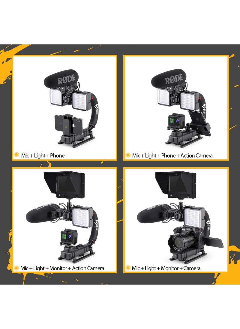 Zeadio Zeadio Video Action Stabilizing Handle Grip Handheld Stabilizer with Cold-Shoe Mount for All DSLR Camera Camcorder  - Image 5