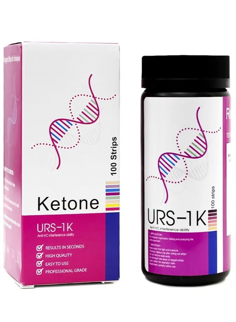 URs Urine Test Strips, Keto Strips 100 Strips/Set Keto Diet Urine Tester, Test Strips Anti-VC Test-Atkins Diet Weight Loss Analysis, Urine URS-1K Home Ketosis Test - Image 1