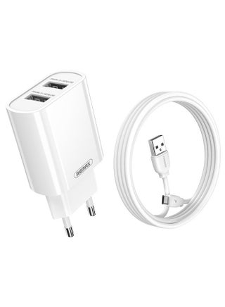 REMAX RP-U35 Jane Series 2.1A Dual USB Port Fast Charger Set, Cable:Micro USB(EU Plug) - pzsku/Z7893237B7162FEAFEAC0Z/45/_/1735016318/ae43ad07-32a8-430d-8ef4-60480f45a0e1