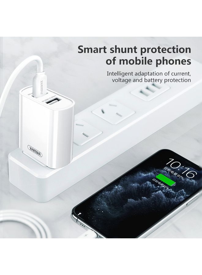 REMAX RP-U35 Jane Series 2.1A Dual USB Port Fast Charger Set, Cable:Micro USB(EU Plug)