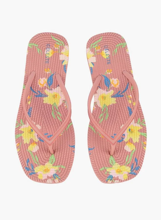 سيليست Women Floral Print Flip Flops