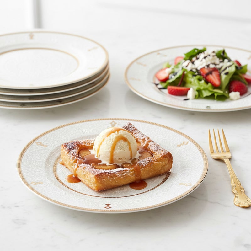 Shallow ZAYA New Bone China Dessert Plate 19 cm – Elegant White Side Plate for Desserts & Starters, Premium Tableware for Daily Use, Brunch, Ramadan, Eid, Diwali & Gifting (Set of 6) - Image 3