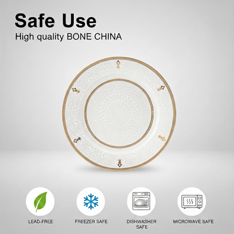 Shallow ZAYA New Bone China Dessert Plate 19 cm – Elegant White Side Plate for Desserts & Starters, Premium Tableware for Daily Use, Brunch, Ramadan, Eid, Diwali & Gifting (Set of 6) - Image 5